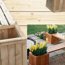 防腐木花箱戶外連坐花盆街道種植花槽園林公園觀景花池碳化木花筒